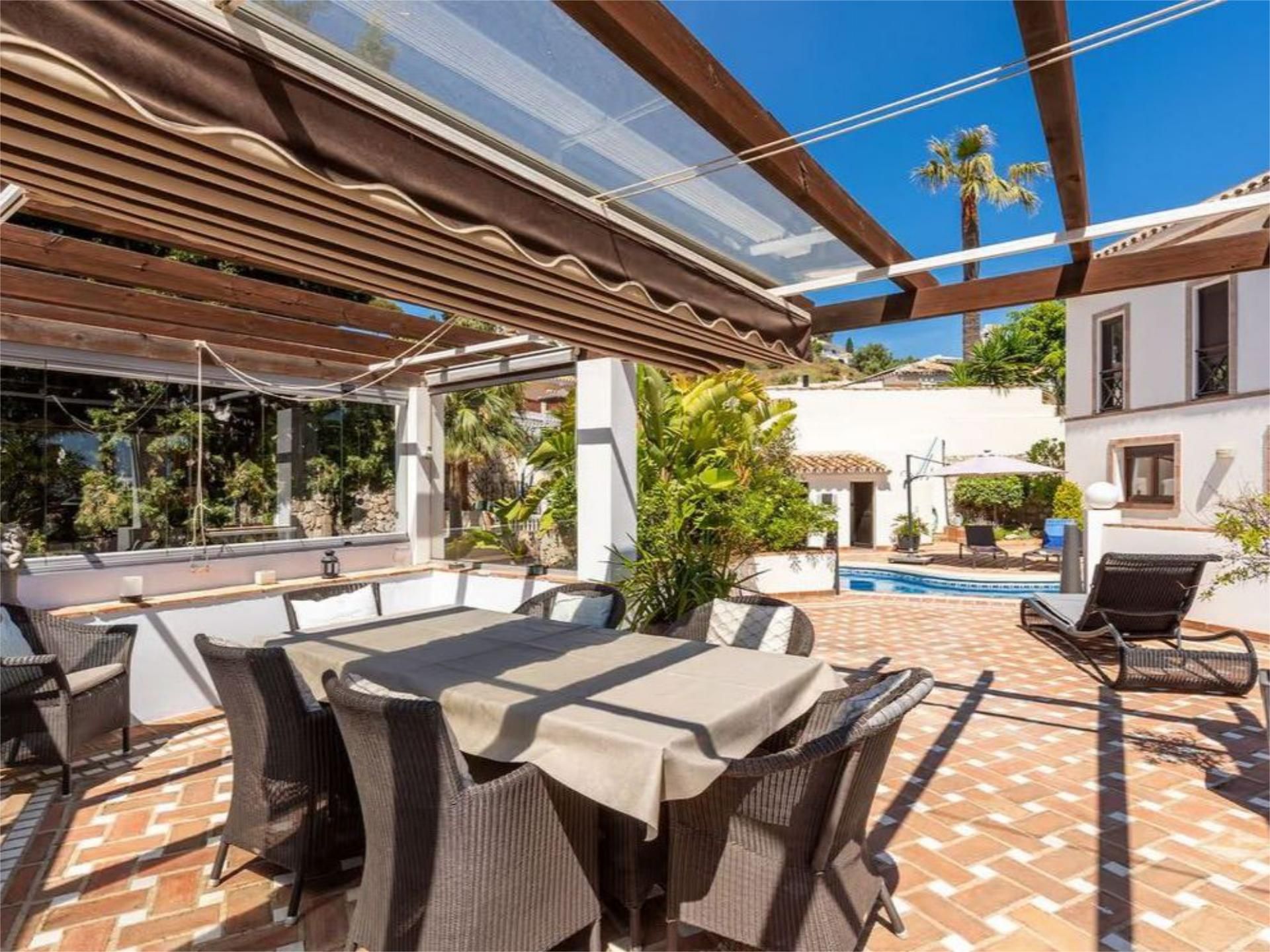 Terrassa de Casa o xalet de lloguer en Mijas amb Aire condicionat, Jardí privat i Piscina