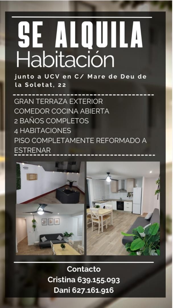 Pis per a compartir a улица Вирхен де ла Соледад, 9, Centro - Casco antiguo Cuina de Pis per a compartir en Torrent amb Aire condicionat, Terrassa i Moblat