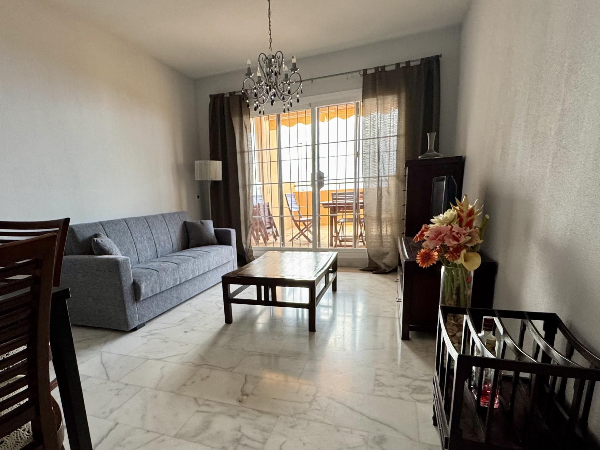 Flat to rent in Urbanizacion Parque Victoria, La Cala del Moral Living room of Flat to rent in Rincón de la Victoria with Air Conditioner, Heating and Private garden