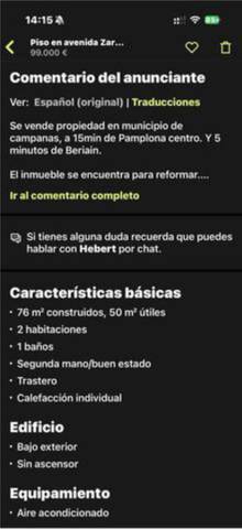 Piso en Venta en 2º Ensanche