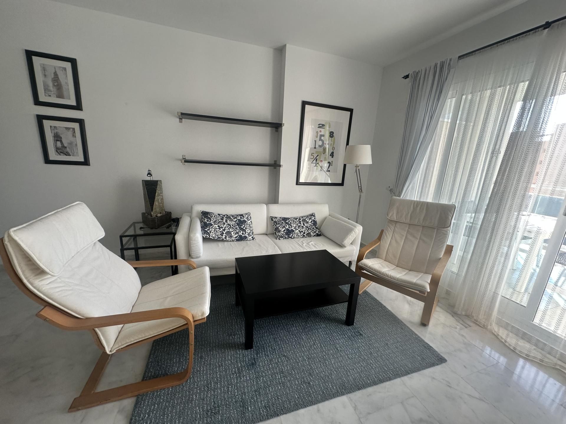 Living room of Flat to rent in Villajoyosa / La Vila Joiosa  with Air Conditioner, Private garden and Terrace