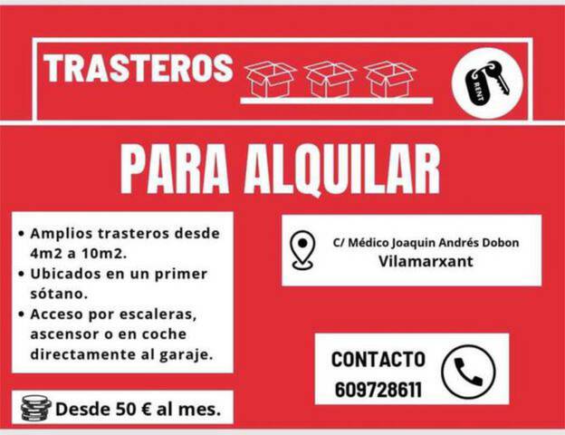 Trastero en Alquiler en Vilamarxant