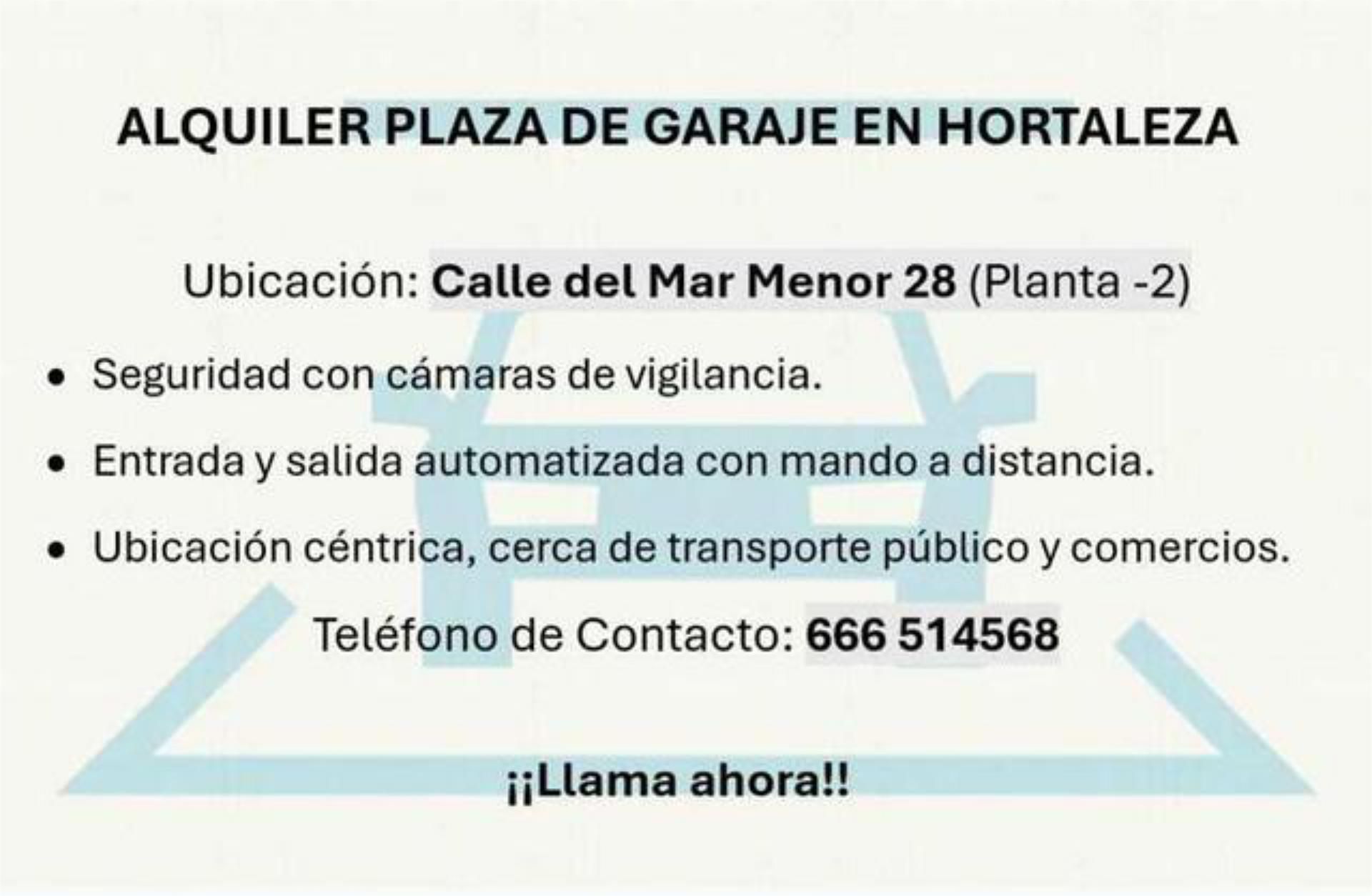 Garatge de lloguer a Pinar del Rey Aparcament de Garatge de lloguer en Madrid Capital