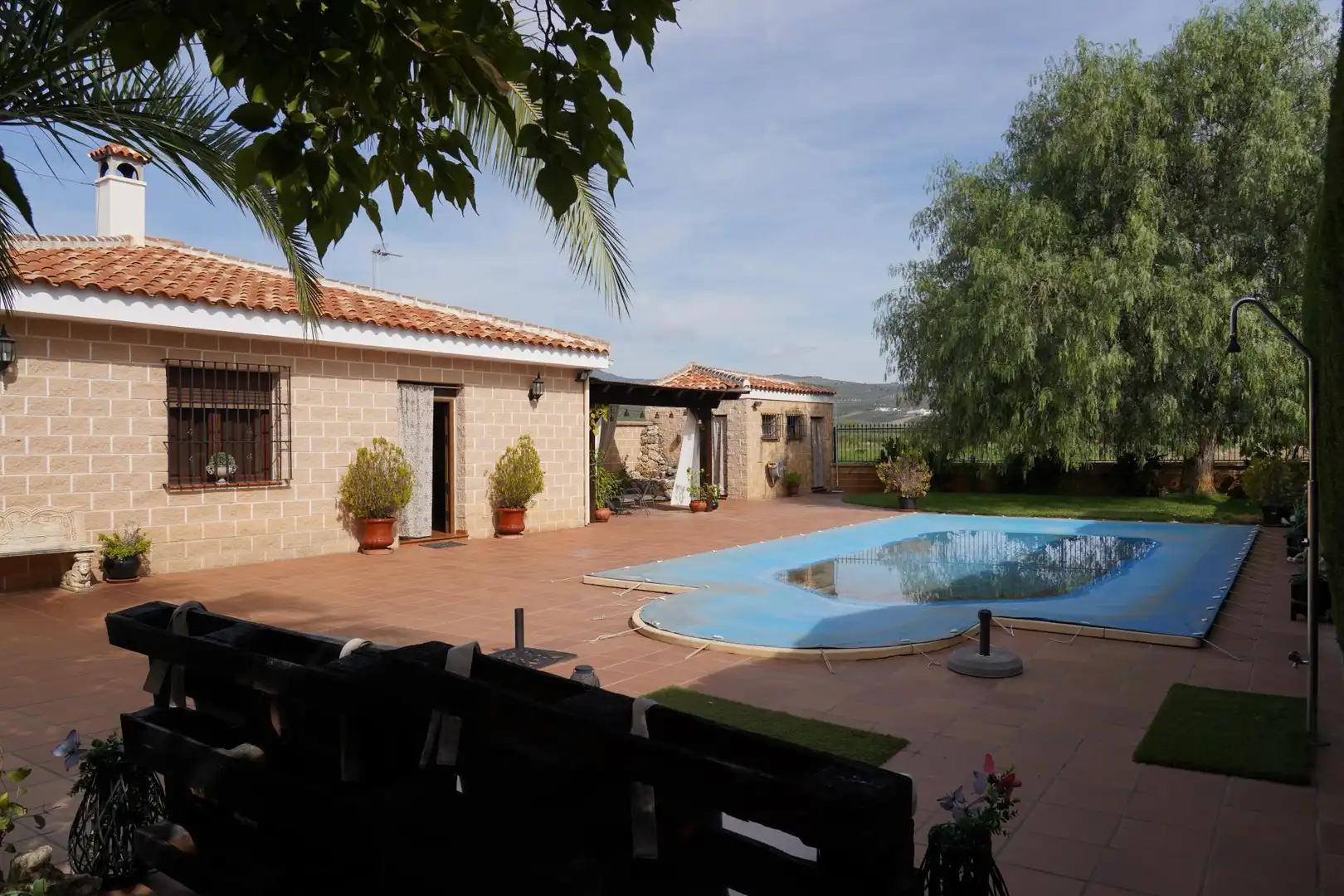 Piscina de Casa o xalet en venda en Huétor Tájar amb Aire condicionat, Terrassa i Piscina