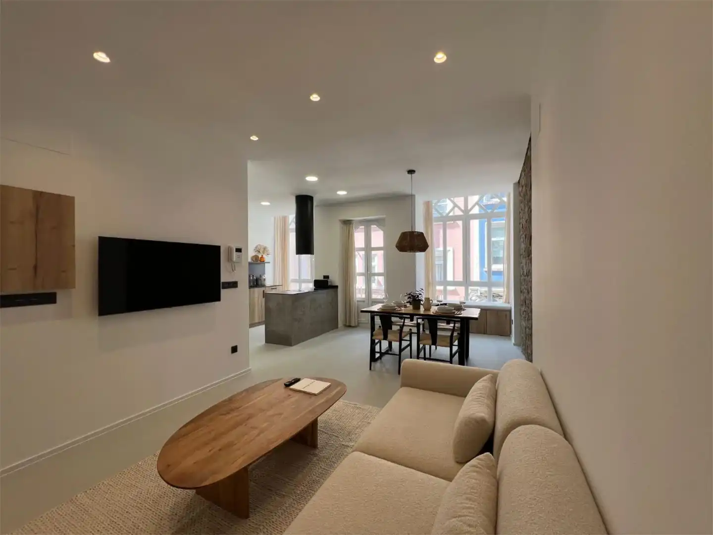 Living room of Flat for rent in Ferrol  with Heating, Furnished and Balcony