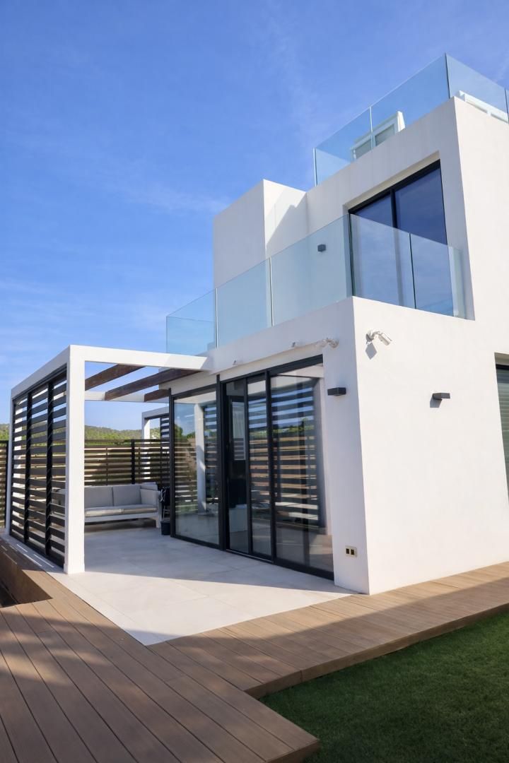 Exterior view of House or chalet for sale in Sant Josep de sa Talaia  with Air Conditioner, Heating and Private garden