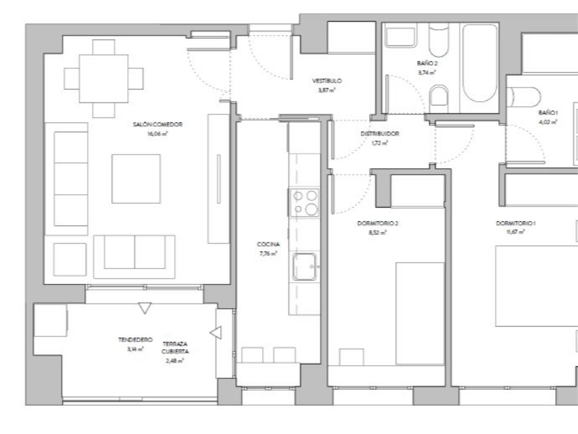 Flat to rent in  Madrid Capital  with Air Conditioner, Heating and Storage room