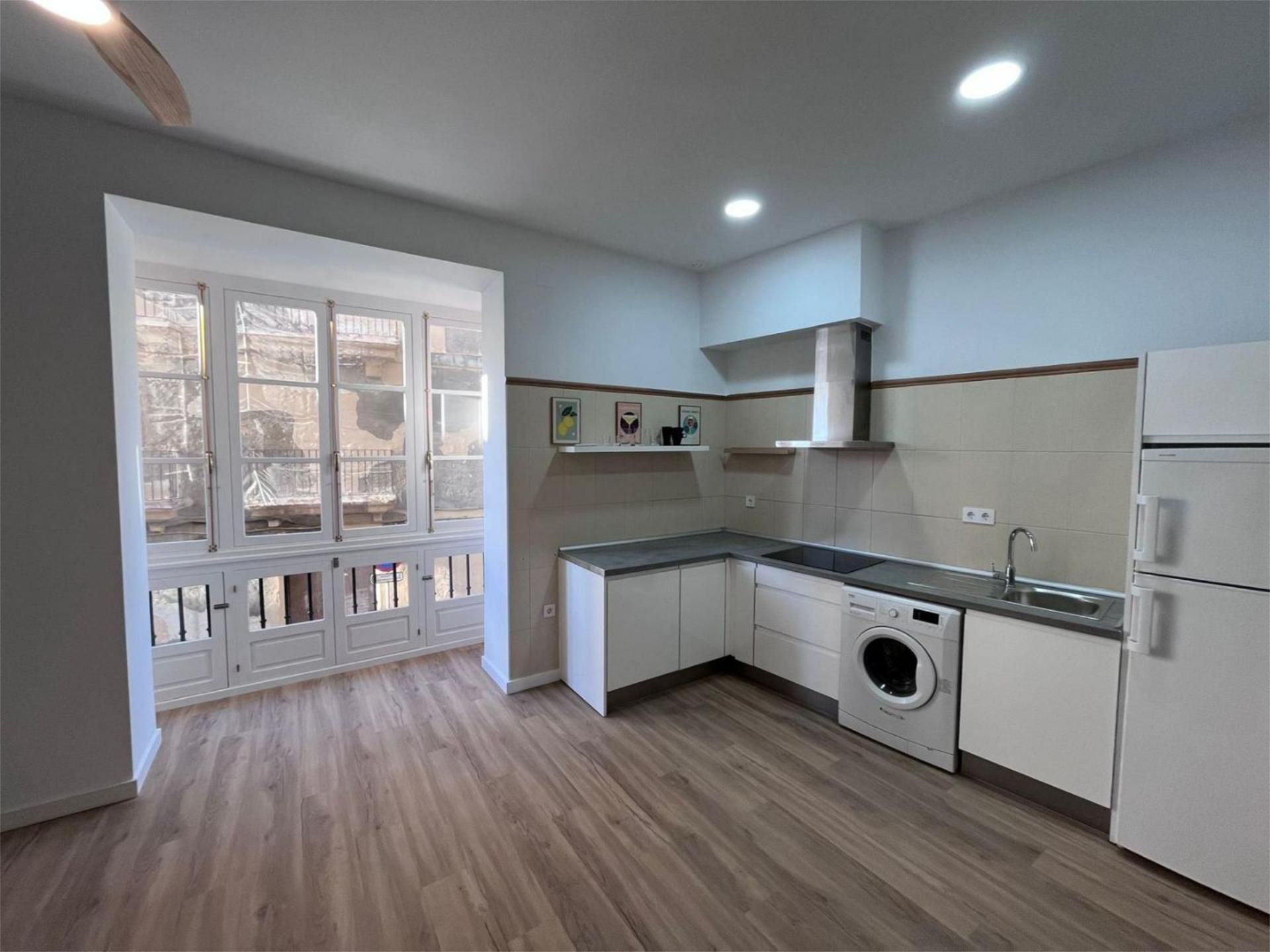 Cocina de Estudio de alquiler en  Cádiz Capital con Balcón