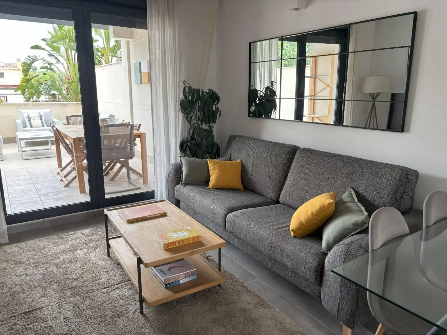 Apartament de lloguer a Carrer Mar Jónica, 1, El Palmar - Los Molinos Sala d'estar de Apartament de lloguer en Dénia amb Aire condicionat, Calefacció i Terrassa
