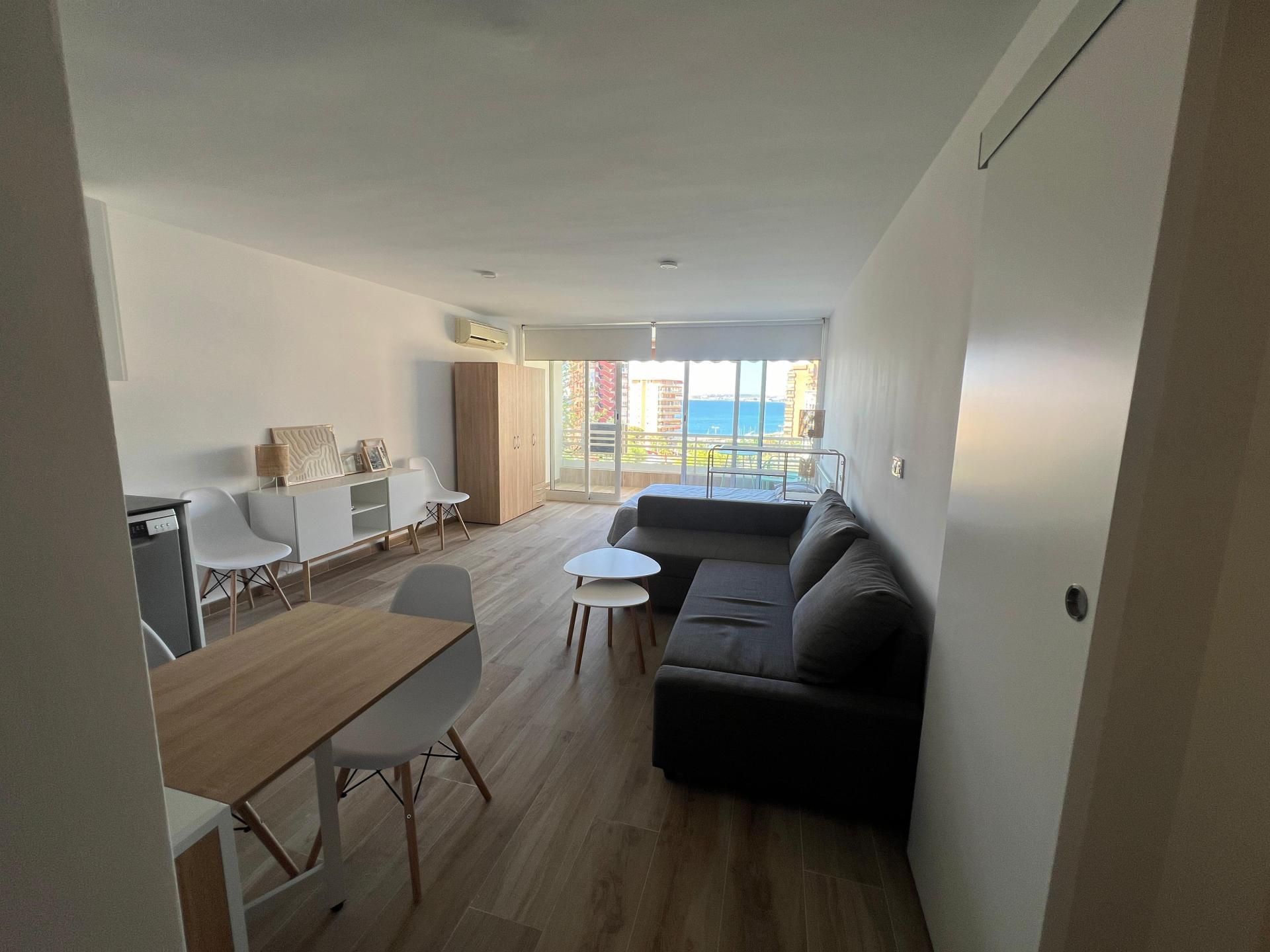 Flat to rent in Calle de la Nasa, 5, Cabo de las Huertas Living room of Flat to rent in Alicante / Alacant with Air Conditioner, Heating and Private garden