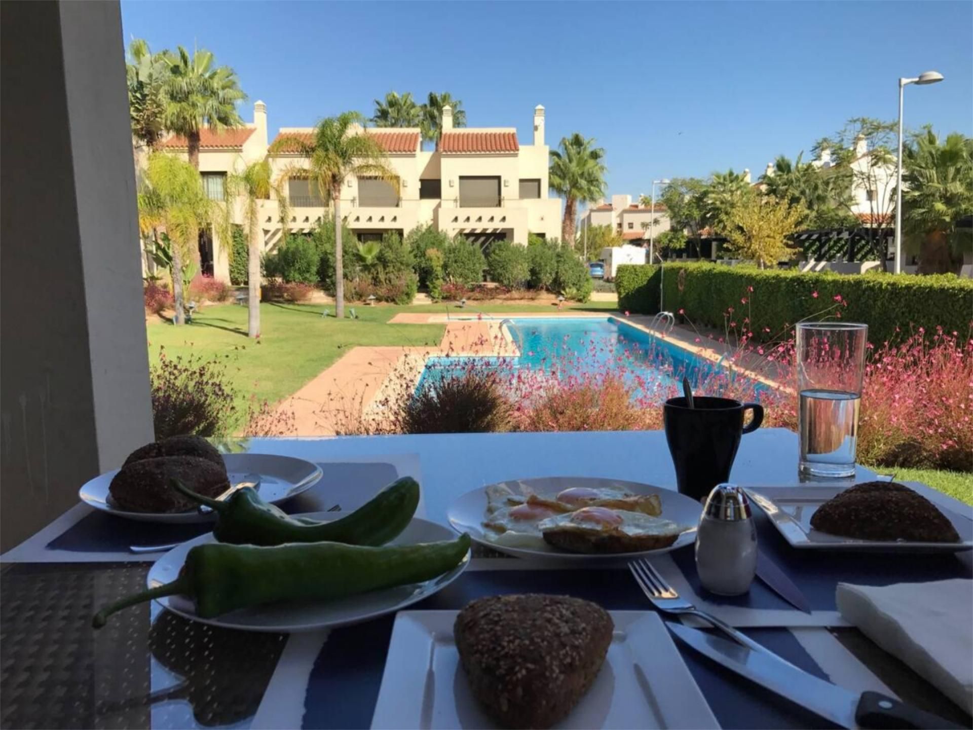 Jardí de Dúplex de lloguer en San Javier amb Aire condicionat, Calefacció i Terrassa