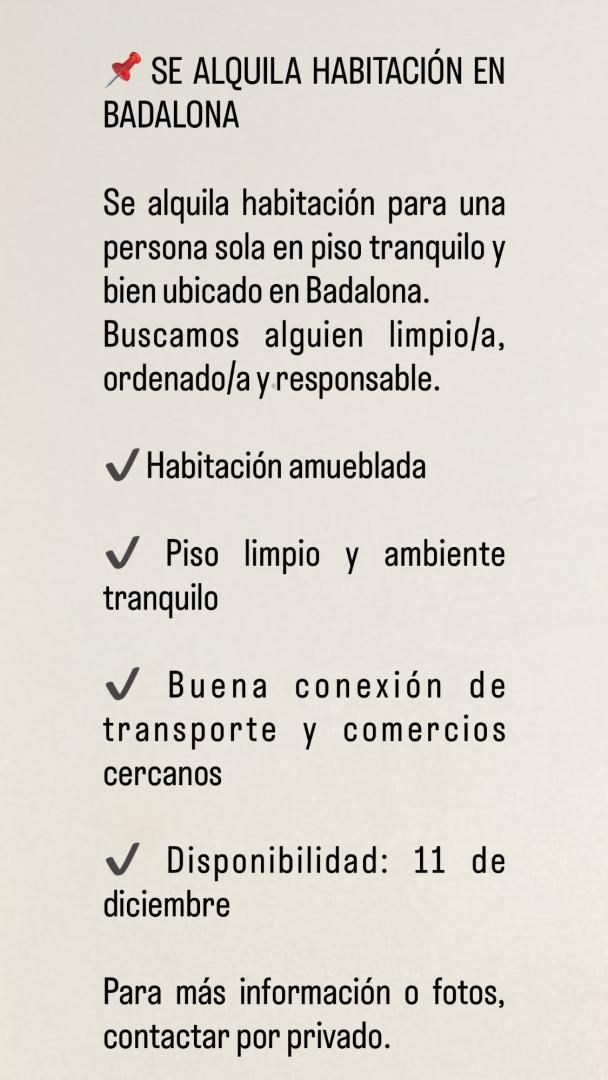 Flat for share in Badalona  with Parquet flooring and Furnished