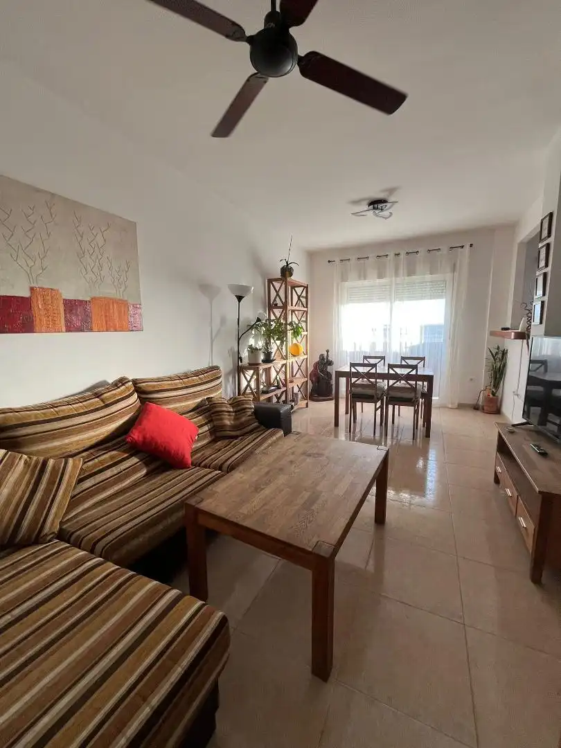 Living room of Flat for sale in Roquetas de Mar  with Furnished, Balcony and Video intercom