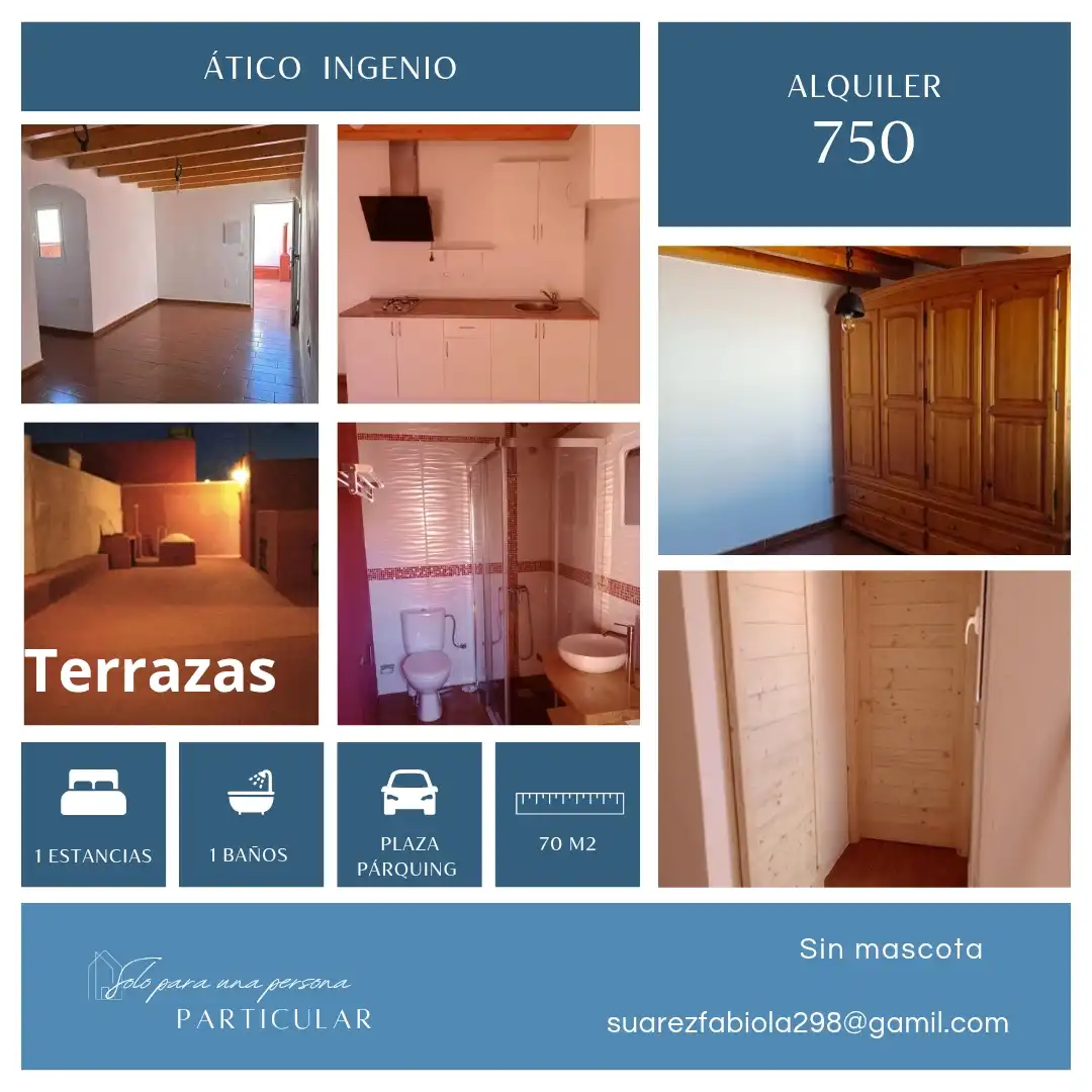 Attic for rent in Calle Garoé, 15, Ingenio pueblo Attic for rent in Ingenio with Parquet flooring, Terrace and Furnished