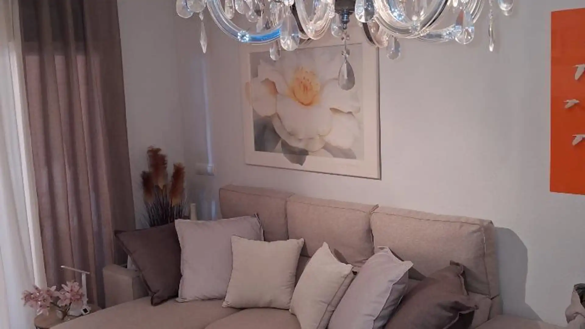 Living room of Flat for rent in Villajoyosa / La Vila Joiosa  with Air Conditioner, Heating and Private garden