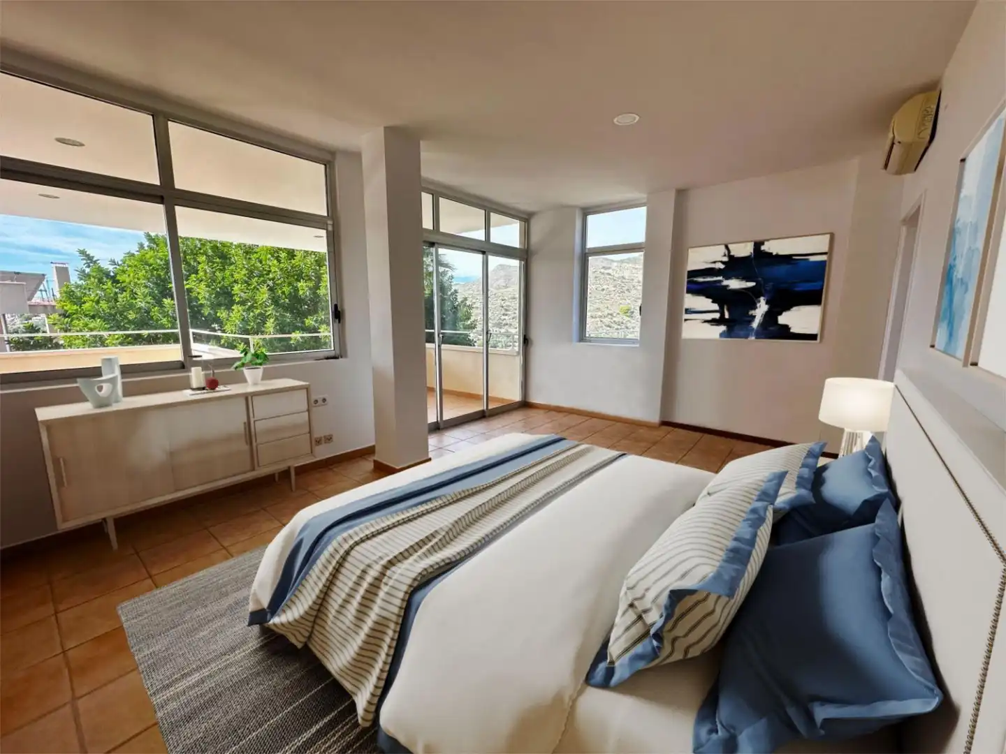 Houses for sale in Calle Córdoba, 9, Pueblo Español - Coveta Fumá Bedroom of Houses for sale in El Campello with Air Conditioner, Heating and Private garden