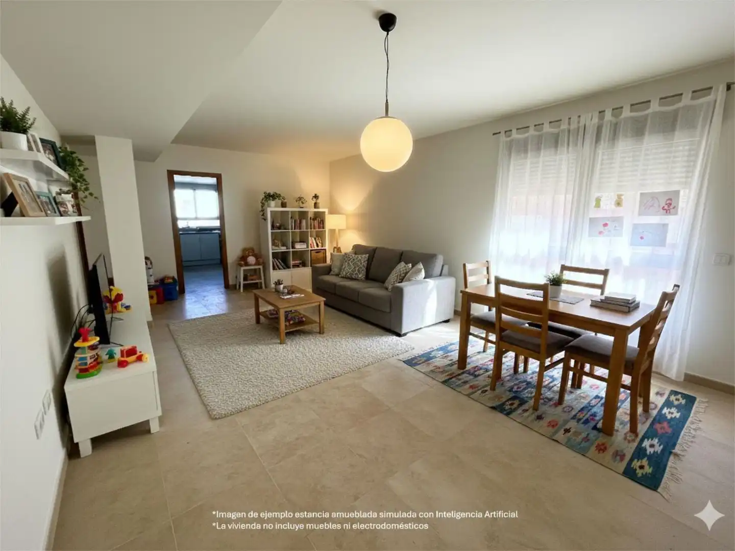 Dúplex en venta en Carrer Tirant Lo Blanc, 8, La Pobla Llarga Sala de estar de Dúplex en venta en La Pobla Llarga con Terraza y Balcón