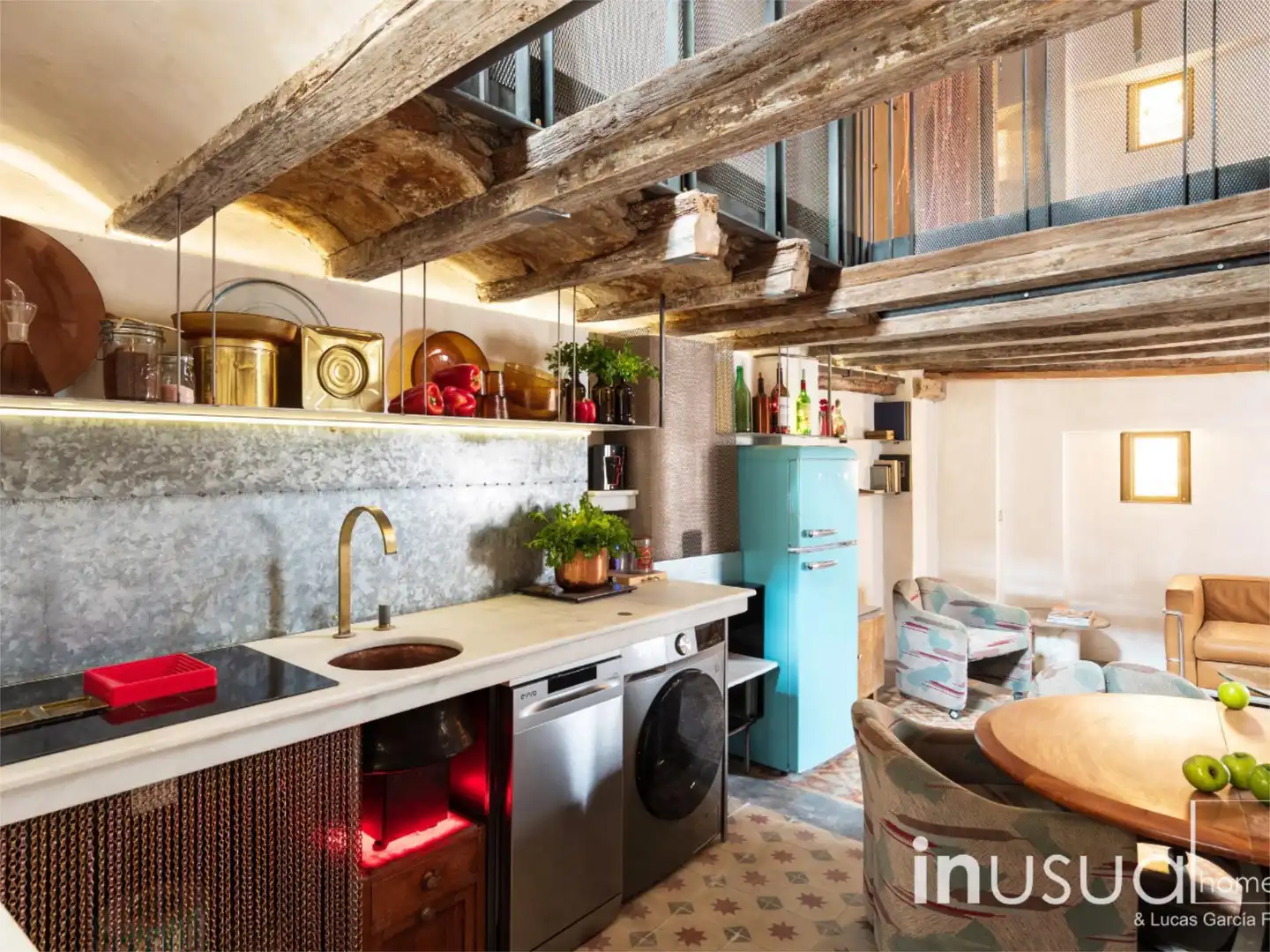 Kitchen of Attic for rent in  Zaragoza Capital  with Air Conditioner and Terrace