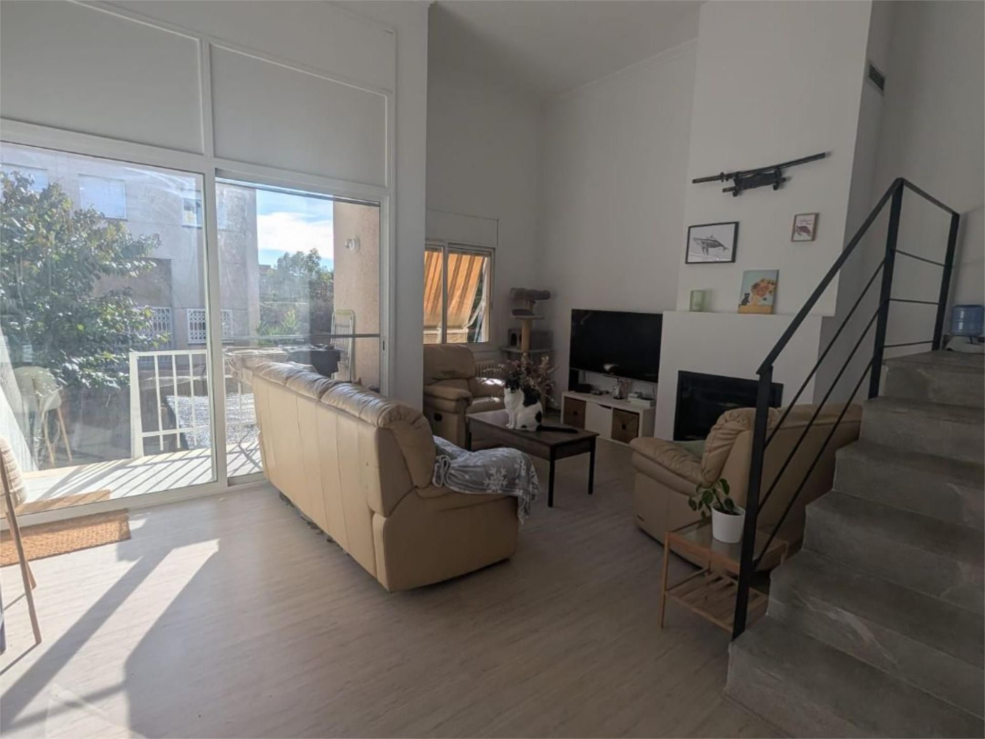 Living room of Flat for sale in Cardedeu  with Heating, Private garden and Parquet flooring