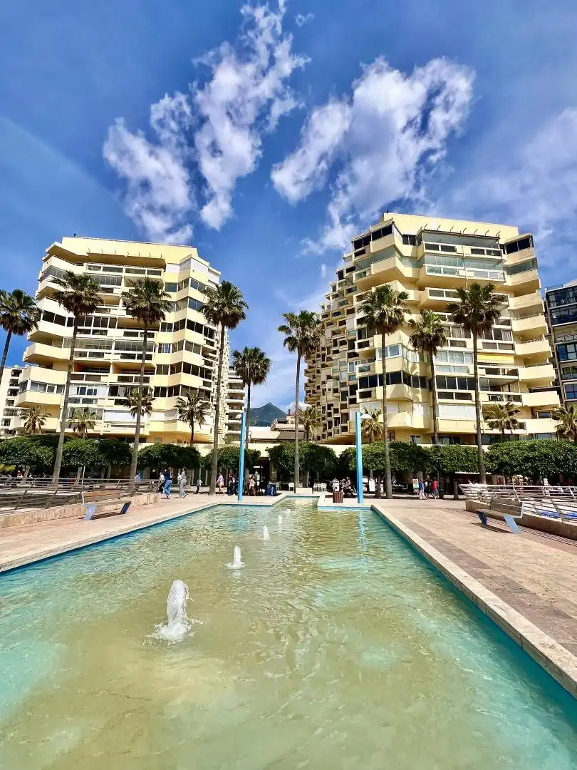 Exterior view of Flat for sale in Marbella  with Air Conditioner, Terrace and Swimming Pool