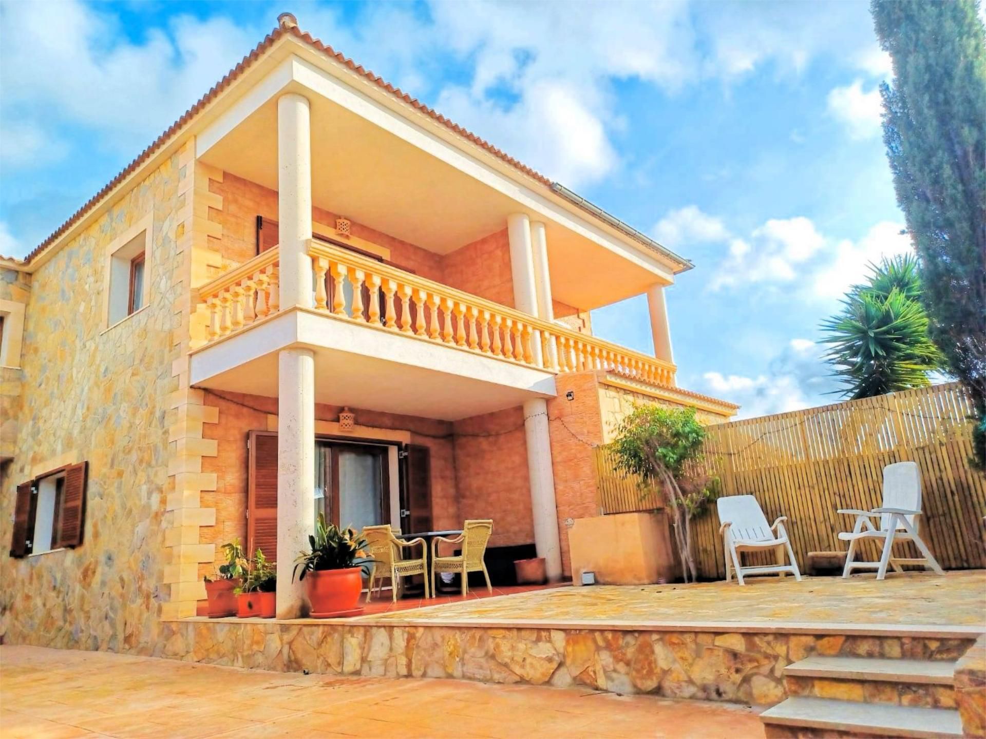 Exterior view of Single-family semi-detached for sale in Llucmajor  with Air Conditioner, Terrace and Swimming Pool