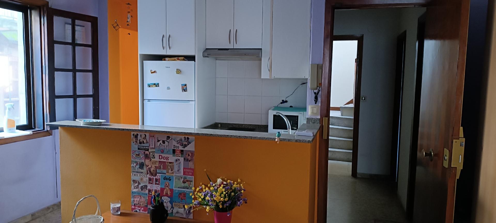 Cocina de Estudio de alquiler en A Estrada  con Lavadora y Microondas