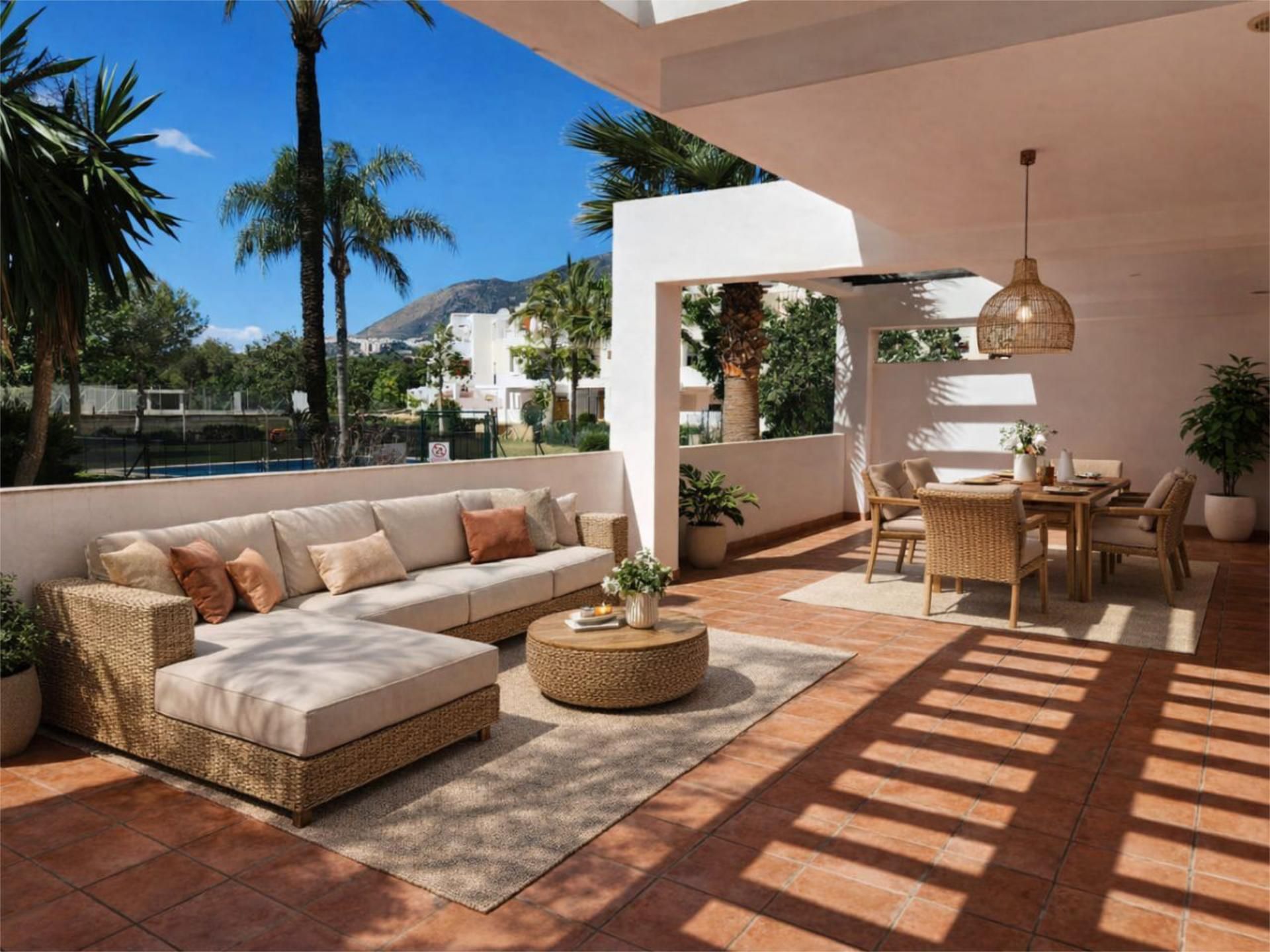 Terrace of Flat for sale in Benalmádena  with Air Conditioner, Heating and Private garden