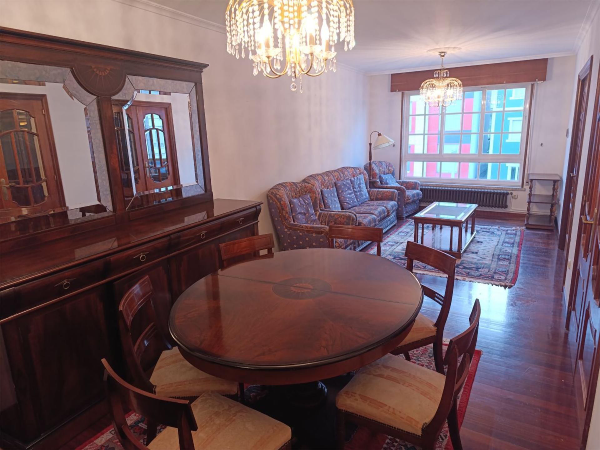 Dining room of Flat to rent in Burela  with Heating, Parquet flooring and Furnished