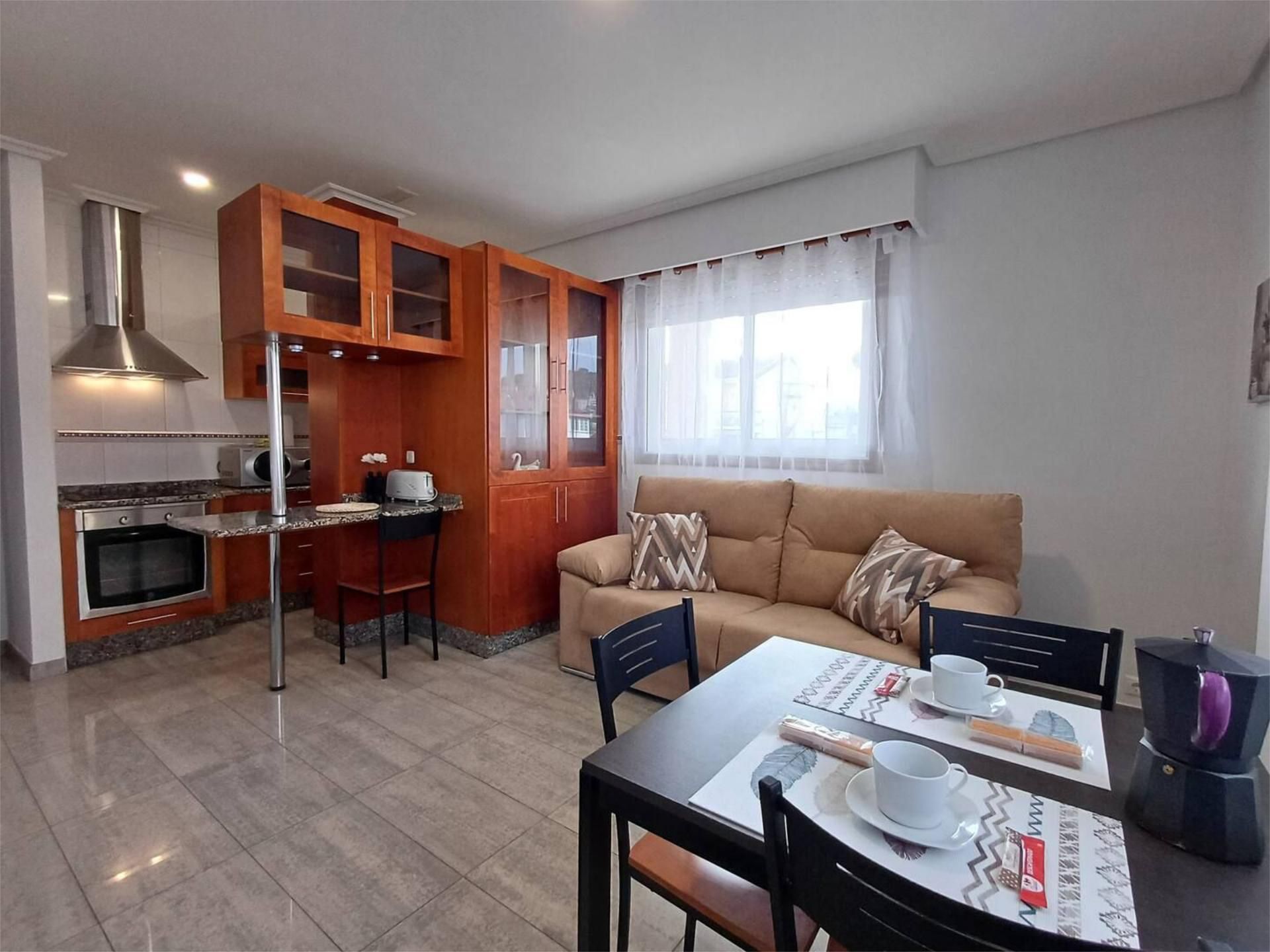 Sala d'estar de Pis de lloguer en Ourense Capital  amb Calefacció, Parquet i Moblat