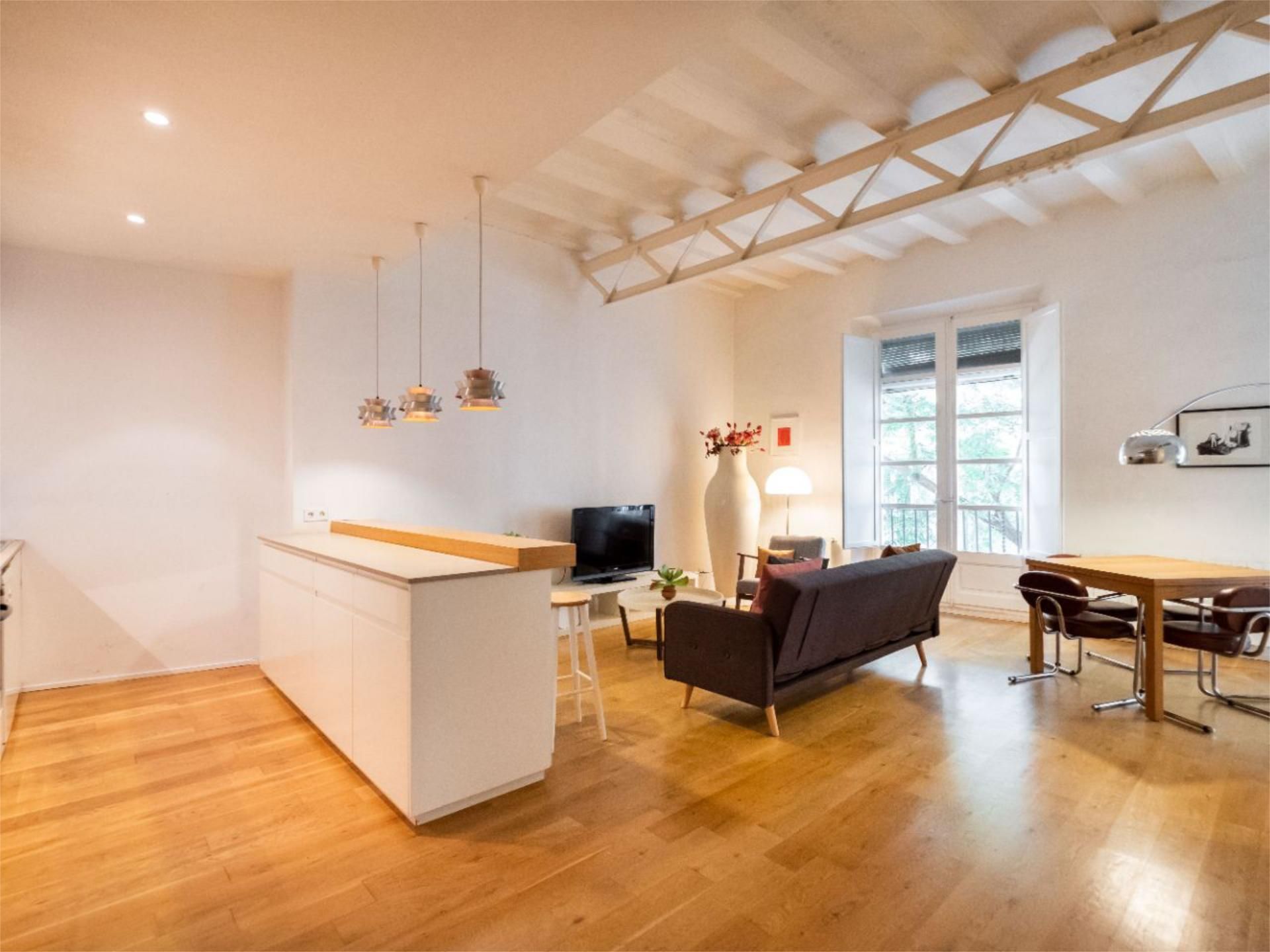 Living room of Flat to rent in  Barcelona Capital  with Air Conditioner, Heating and Parquet flooring