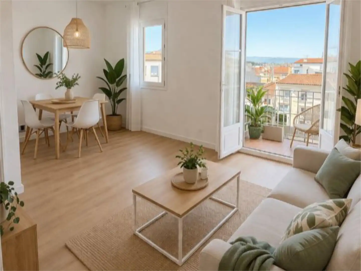 Sala de estar de Piso en venta en Manresa con Calefacción, Parquet y Amueblado