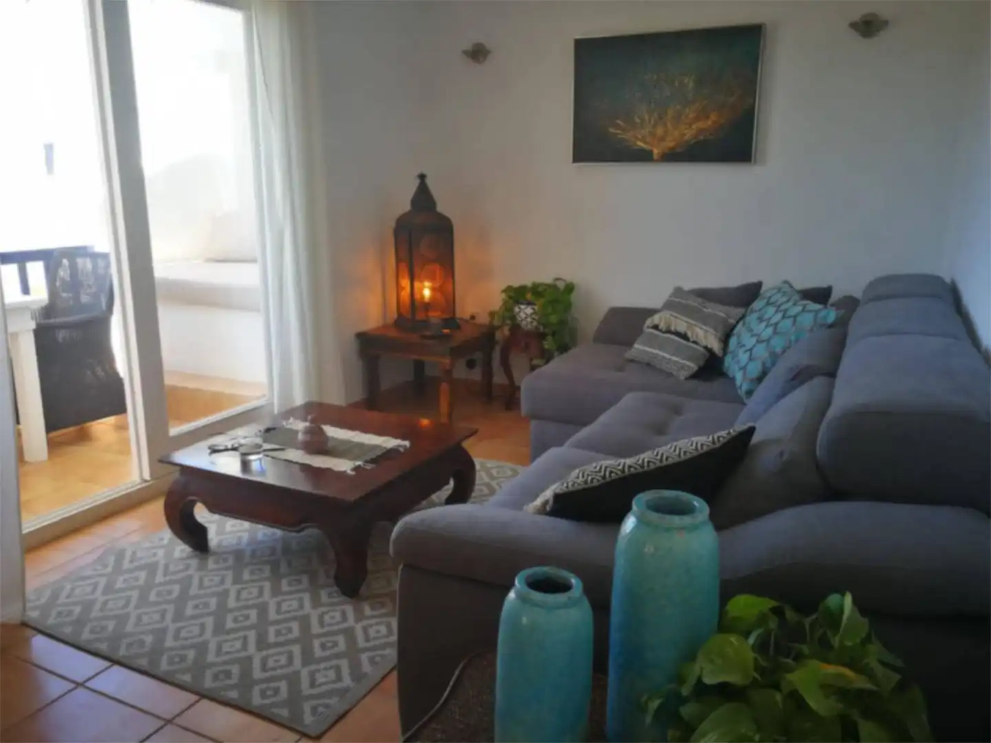 Apartamento de alquiler en Carrer Coralmar, 3, Cala Vedella - Cala Tarida Sala de estar de Apartamento de alquiler en Sant Josep de sa Talaia con Aire acondicionado, Terraza y Piscina