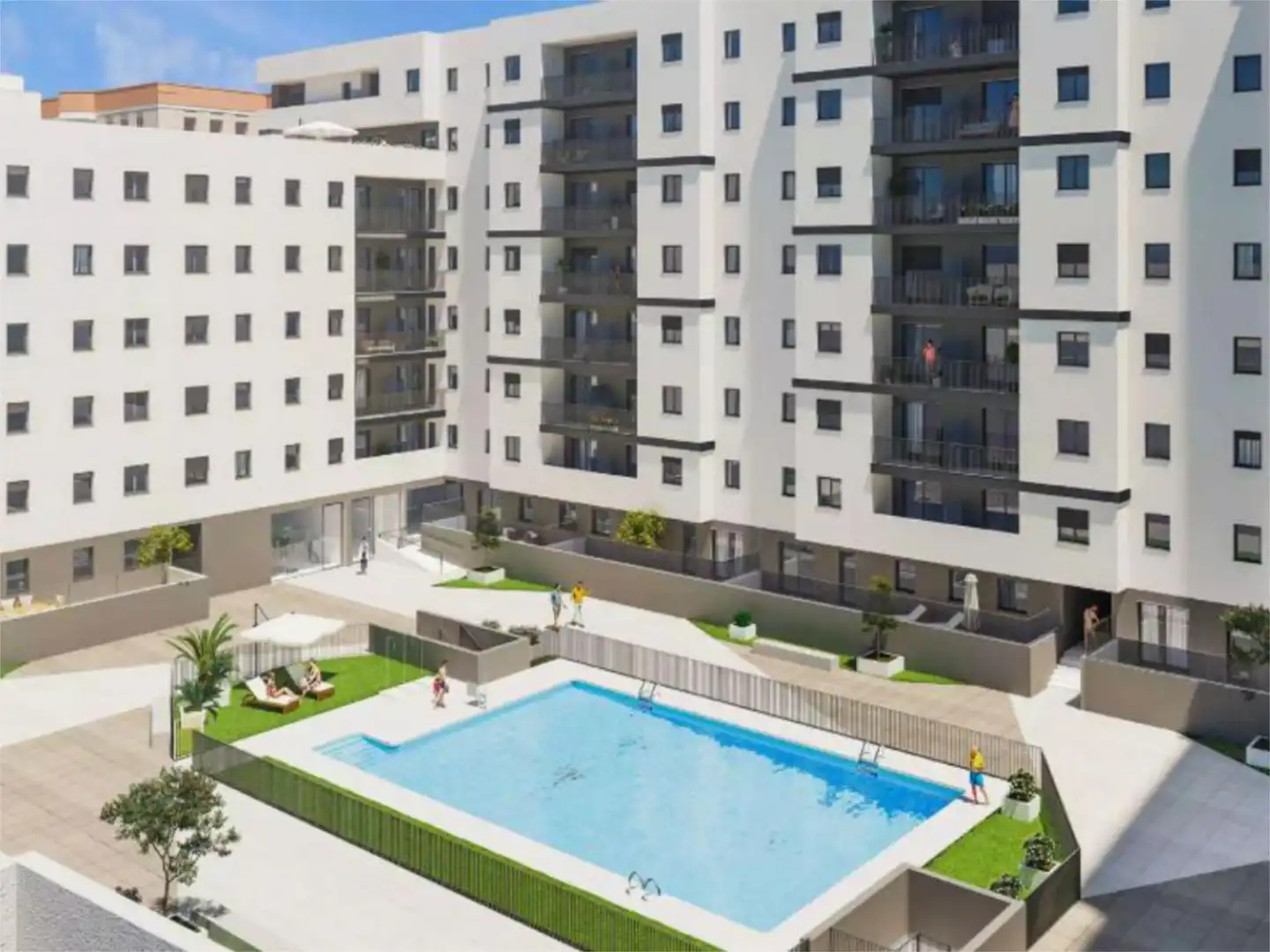 Schwimmbecken von Wohnung zum Verkauf in  Sevilla Capital mit Klimaanlage, Terrasse und Schwimmbad