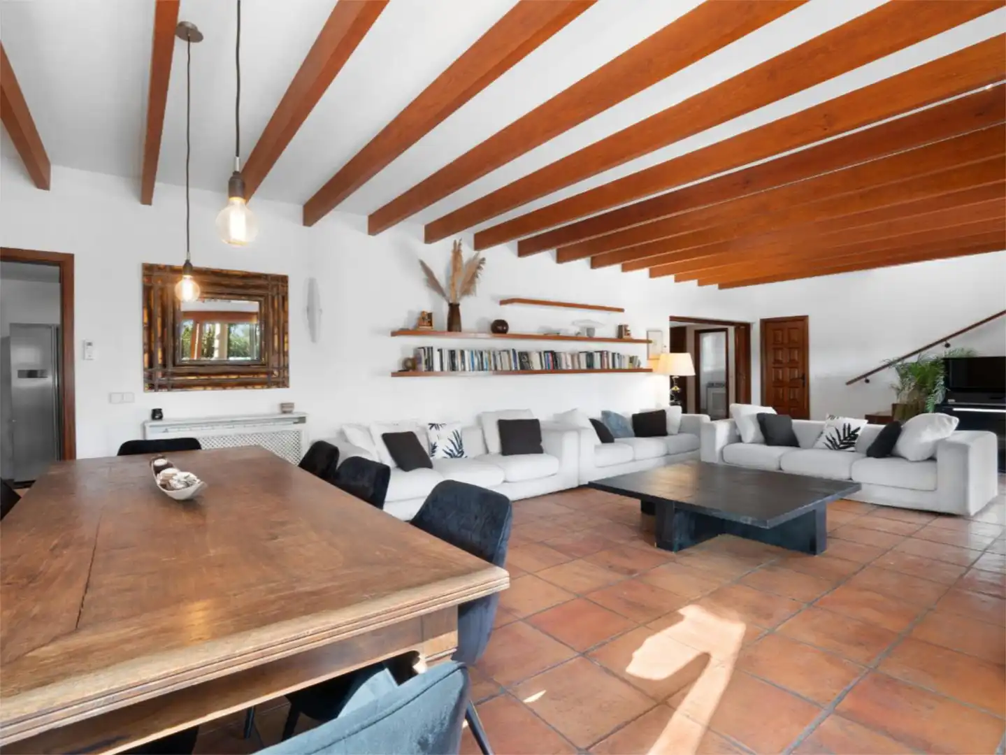 Sala d'estar de Casa o xalet en venda en Sant Josep de sa Talaia amb Aire condicionat, Terrassa i Piscina
