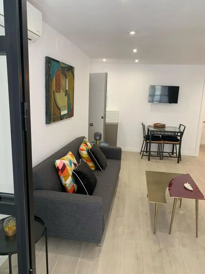 Sala d'estar de Estudi de lloguer en  Granada Capital amb Aire condicionat i Balcó