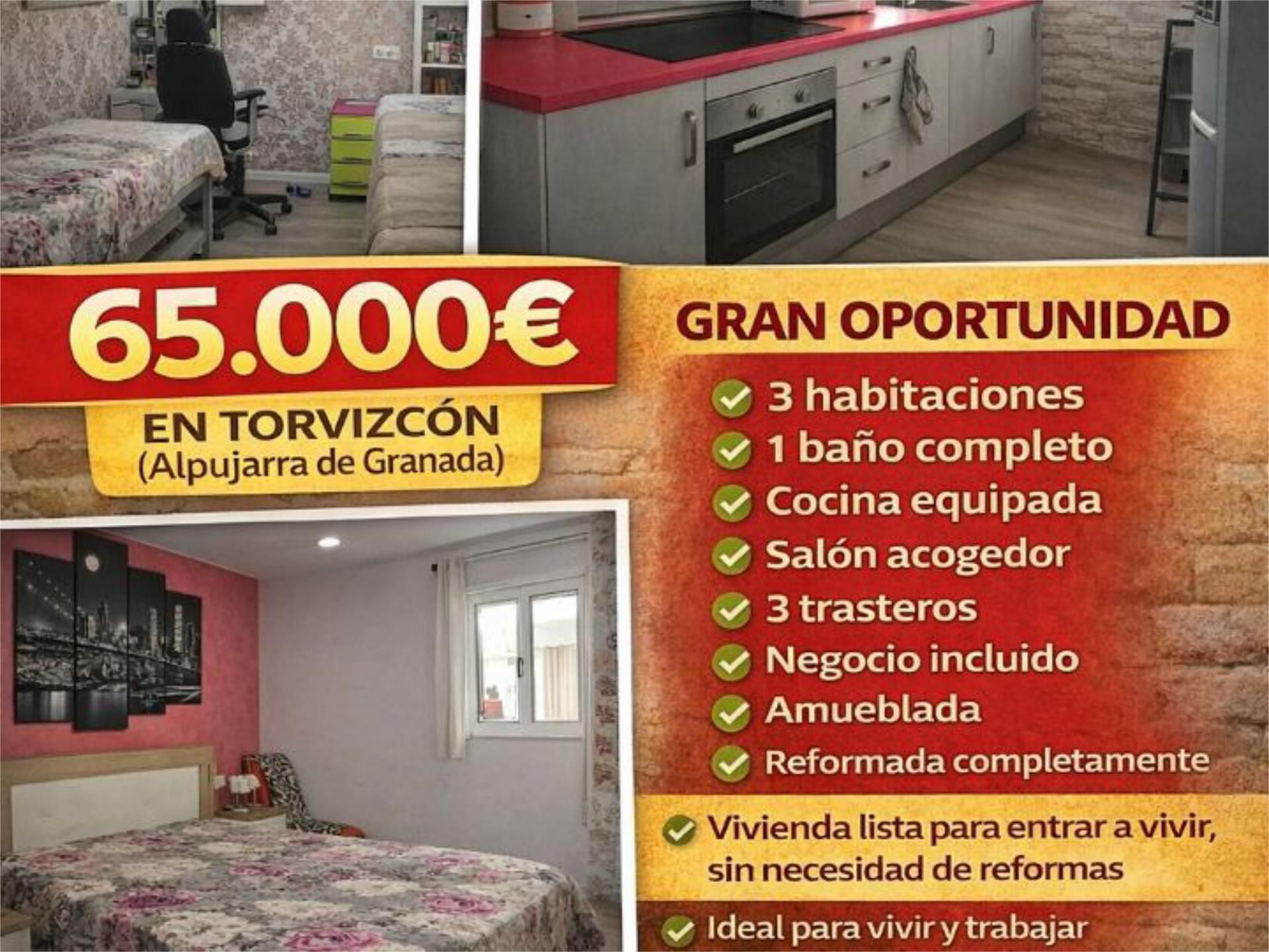 Dormitori de Pis en venda en Torvizcón amb Parquet, Traster i Moblat