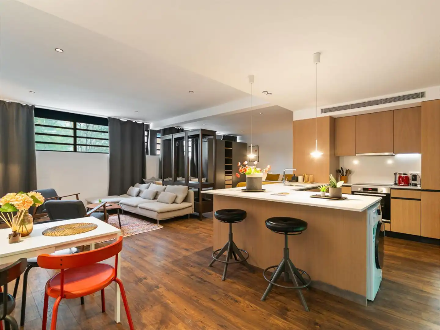 Flat for rent in Carrer de Sancho de Ávila, 43, El Parc i la Llacuna del Poblenou Kitchen of Flat for rent in Barcelona Capital with Air Conditioner, Terrace and Swimming Pool
