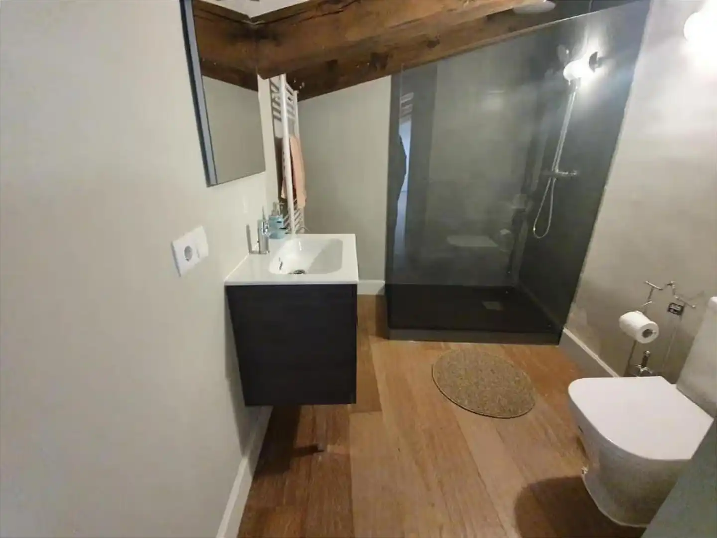 Baño de Apartamento de alquiler en Aldeaseca de la Frontera con Aire acondicionado, Calefacción y Amueblado