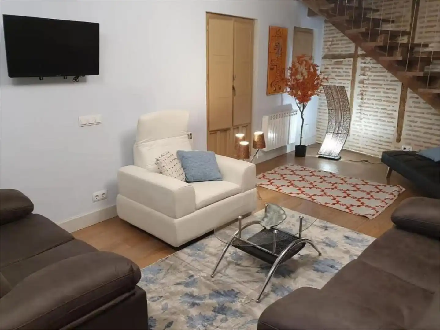 Sala de estar de Apartamento de alquiler en Aldeaseca de la Frontera con Aire acondicionado, Calefacción y Amueblado