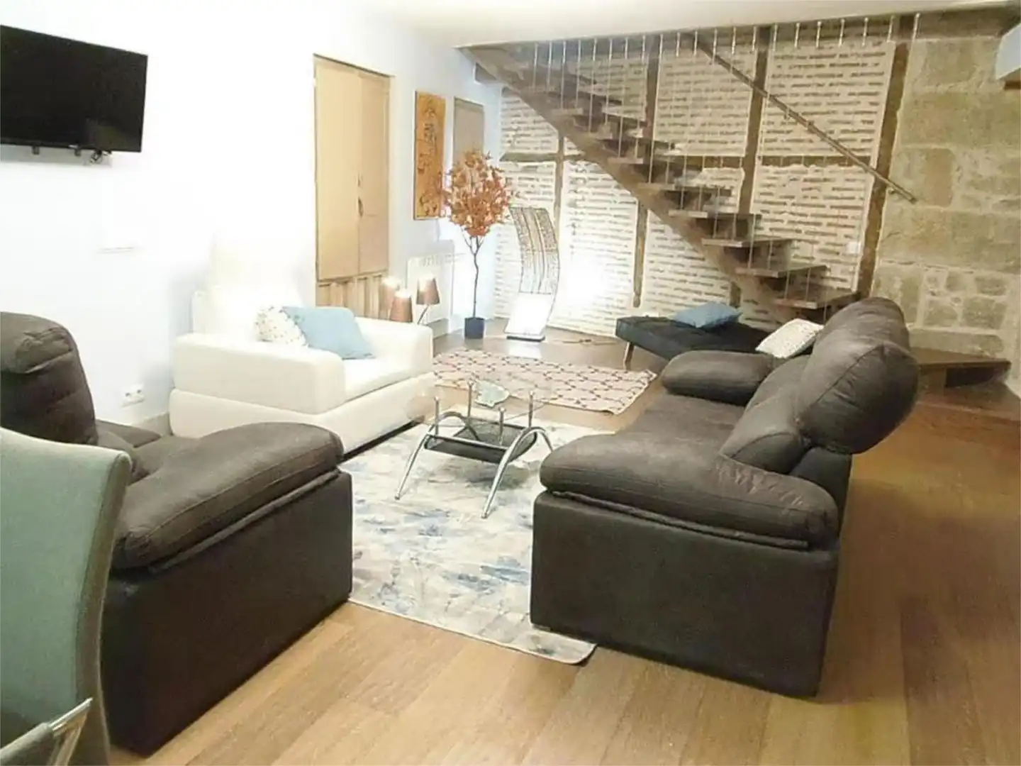 Sala de estar de Apartamento de alquiler en Aldeaseca de la Frontera con Aire acondicionado, Calefacción y Amueblado