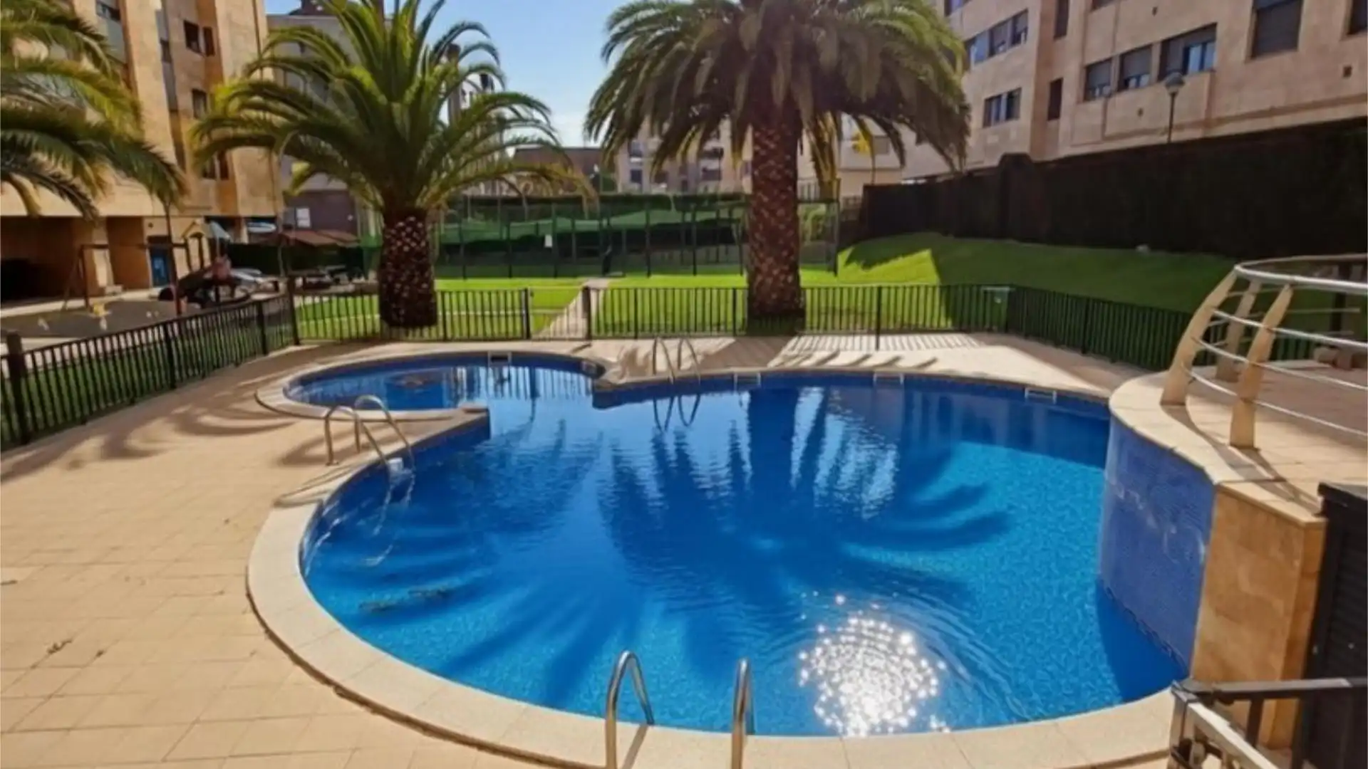 Swimming pool of Flat for sale in Gijón   with Heating, Private garden and Parquet flooring