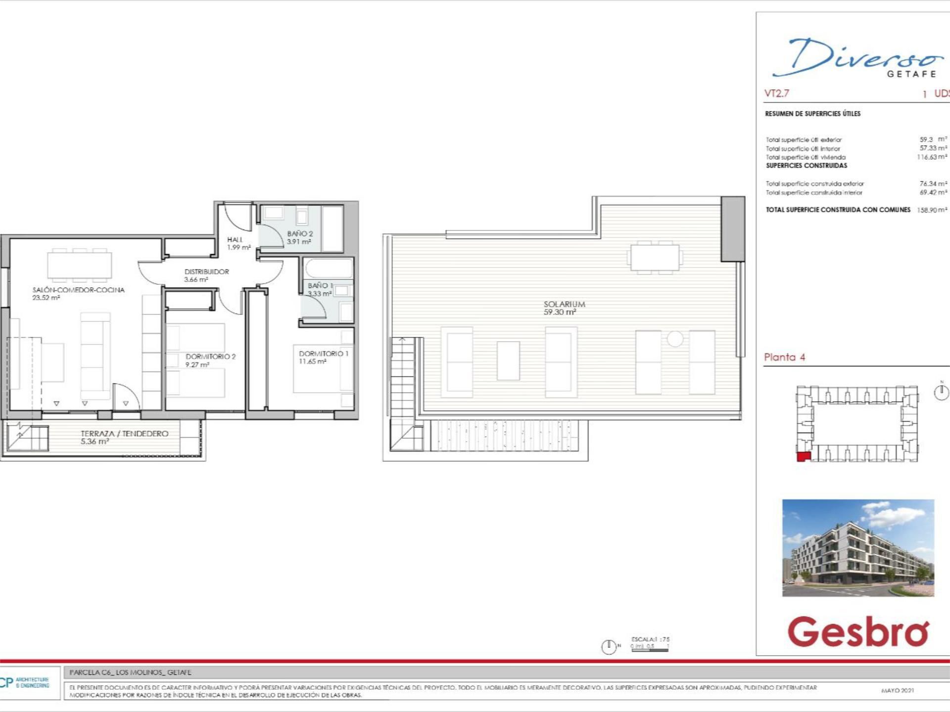 Flat for sale in Avenida Caballero de la Triste Figura, 3, Los Molinos