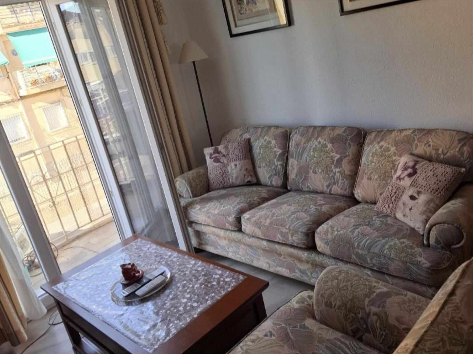 Sala d'estar de Pis de lloguer en Alicante / Alacant amb Aire condicionat, Parquet i Moblat