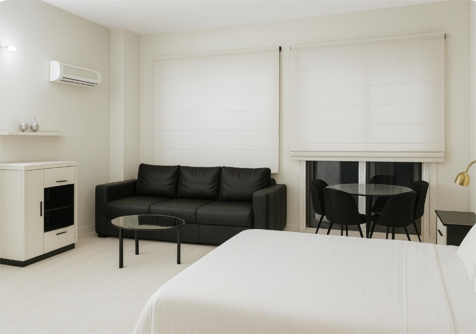 Dormitori de Estudi de lloguer en  Madrid Capital amb Aire condicionat, Calefacció i Jardí privat