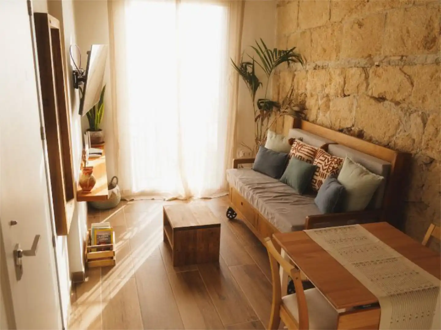 Sala de estar de Piso de alquiler en Jávea / Xàbia con Aire acondicionado, Calefacción y Amueblado