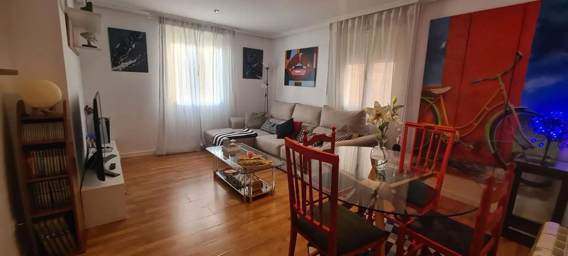 Sala de estar de Piso en venta en Miranda de Ebro con Calefacción, Parquet y Amueblado