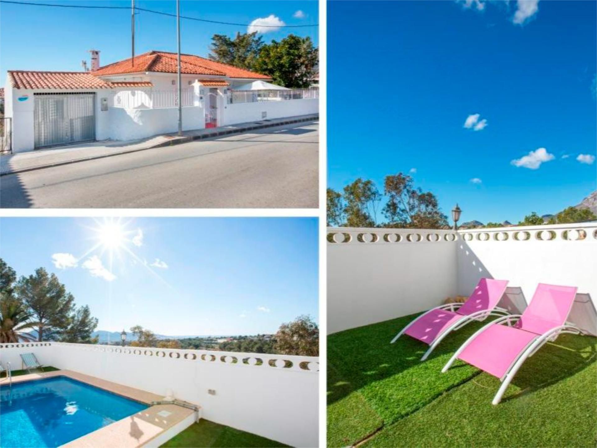 Vista exterior de Casa o chalet en venta en La Nucia con Aire acondicionado, Terraza y Piscina