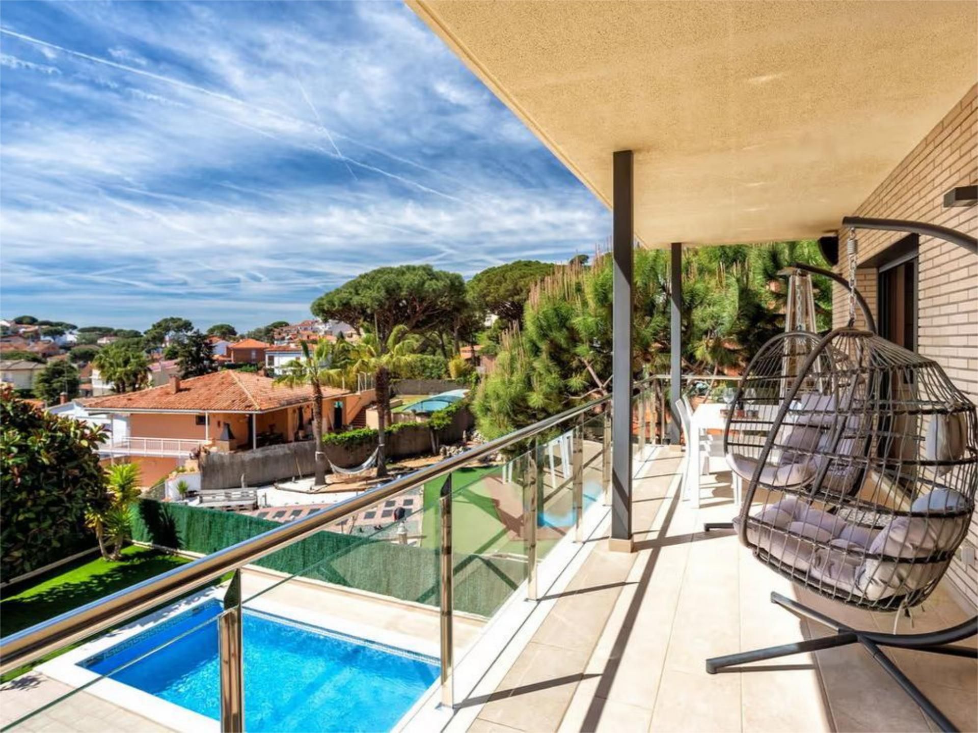 Terrassa de Casa adosada de lloguer en Premià de Dalt amb Calefacció, Jardí privat i Piscina