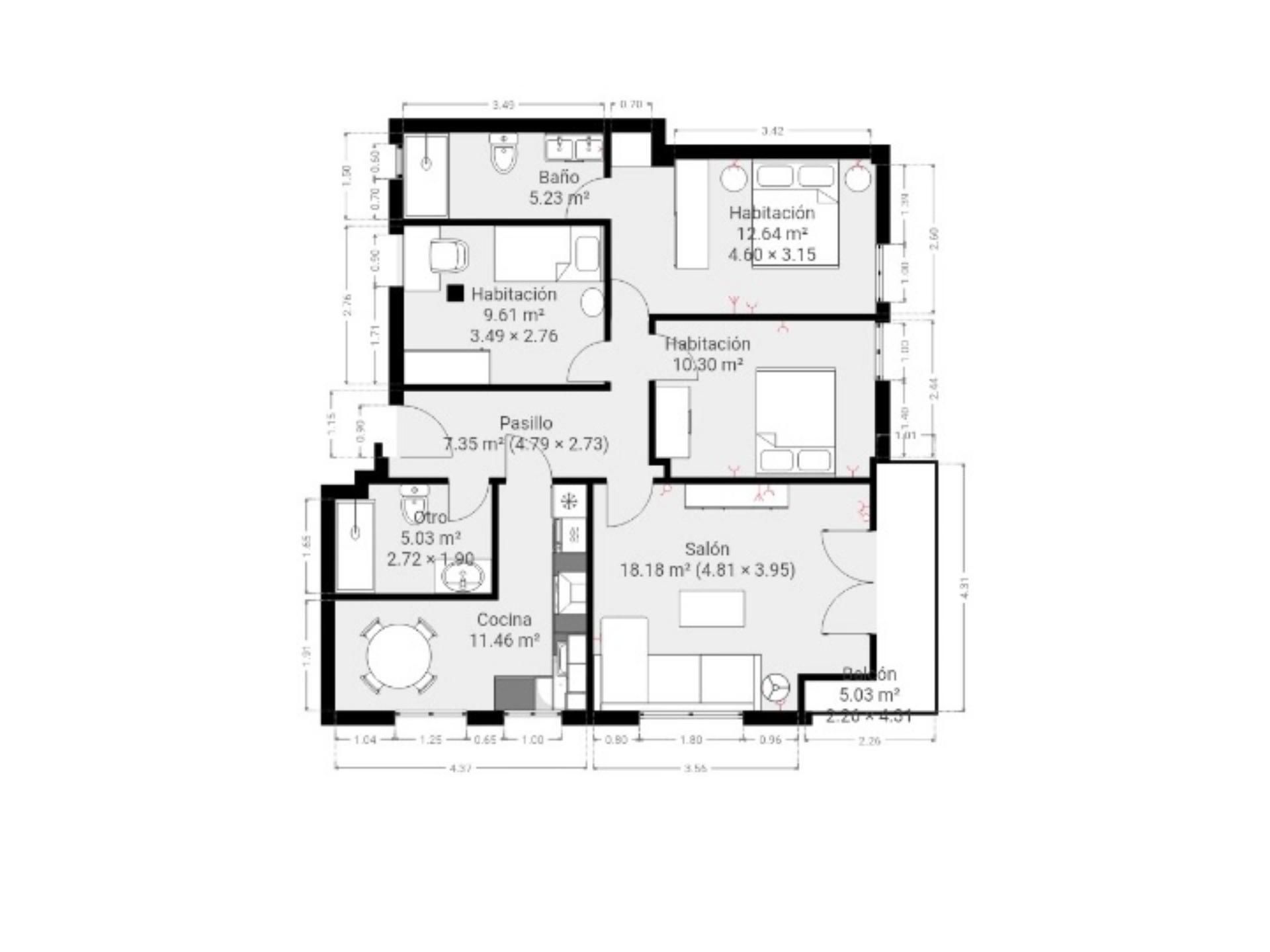 Pis de lloguer en  Huelva Capital amb Aire condicionat, Moblat i Balcó