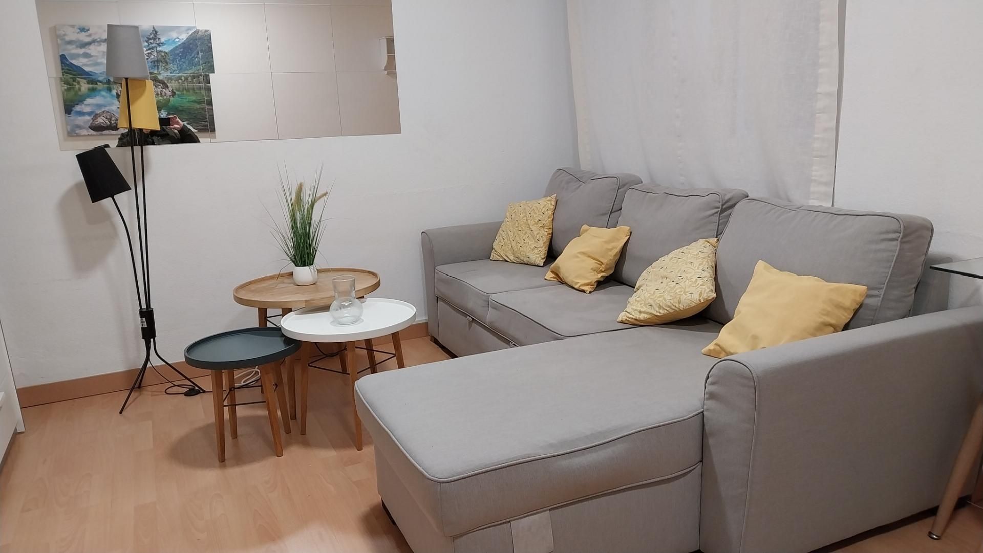 Sala de estar de Estudio de alquiler en  Madrid Capital con Aire acondicionado